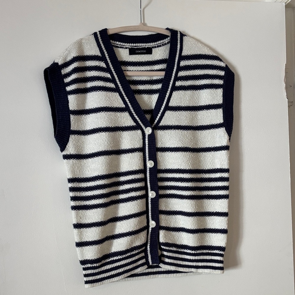 Striped V-Neck Sweater Vest
